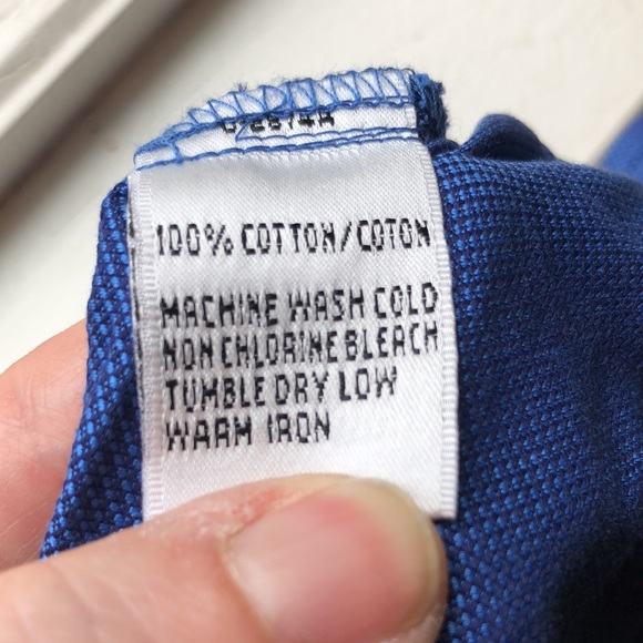 Talbots blue textured button down blouse - Picture 9 of 9